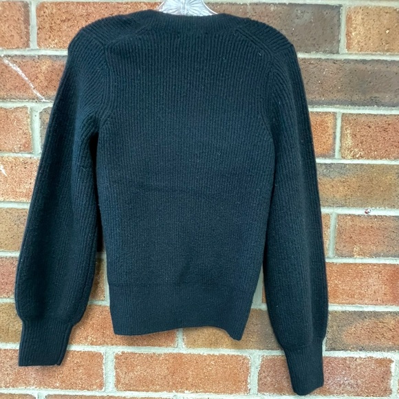 MADEWELL Black Melwood Square-Neck Puff-Sleeve
Wool Blend Sweater XS - Picture 9 of 11